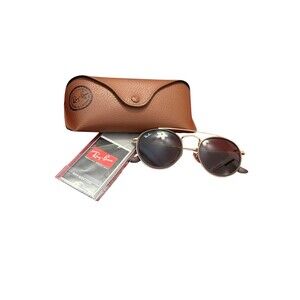 Ray-Ban RB3647N Round Double Bridge Gold Brown Sunglasses 51-22-145 Case Unisex